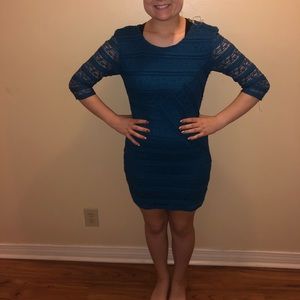Teal lace dress